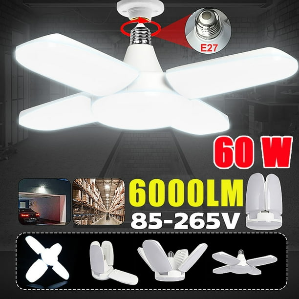 Basement 60W 5400lm E27 deformable LED Ceiling lamp with 4 Adjustable Panels Super Bright Daylight Bulbs for Warehouse Lomsarsh LED Garage Light Basement 60W 5400lm E27 deformable LED Ceiling lamp with 4 Adjustable Panels Super Bright Daylight Bulbs for Warehouse Lomsarsh LED Garage Light